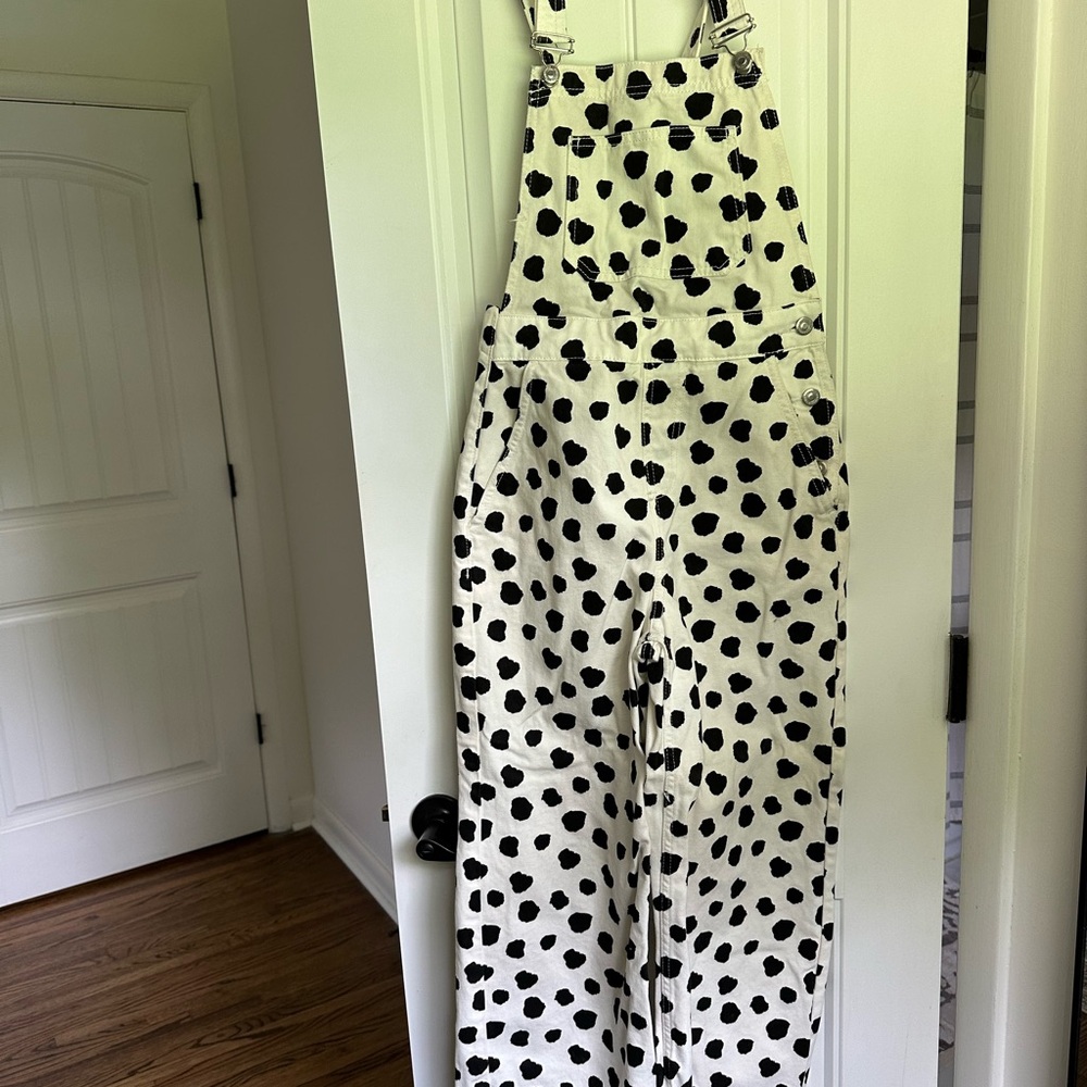 Topshop Black and White Polka Dot Jumpsuit